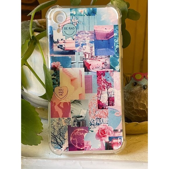 Vintage retro Pink and Blue Collage Case for iPhone Xs iPhone X girly - Picture 2 of 8